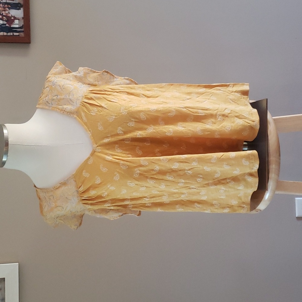 Lucky brand yellow flowy size large top